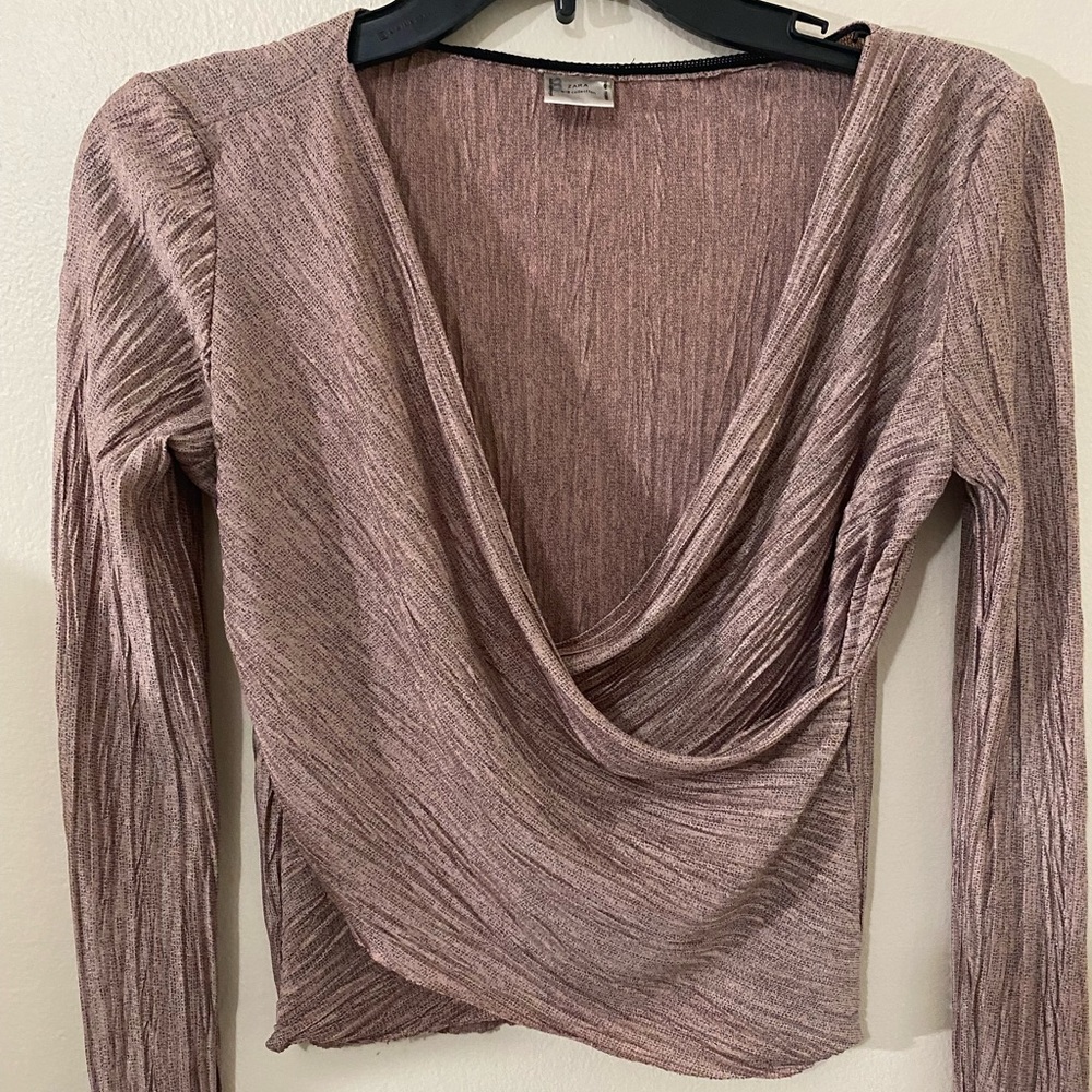 ZARA W/B collection long sleeve blouse